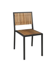 Chaises acier et acacia Bolero - lot de 4
