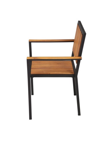 Fauteuils en acier et acacia Bolero - lot de 4