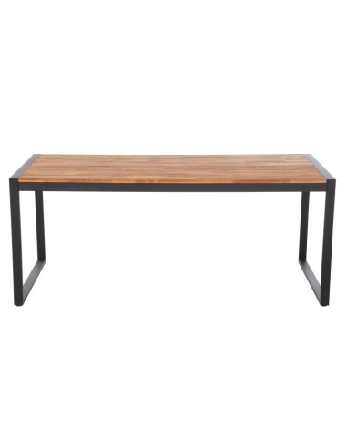Table industrielle rectangulaire Bolero 180 cm - Acacia & acier
