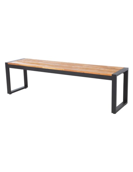 Bancs industriels acier & acacia Bolero 160 cm - lot de 2