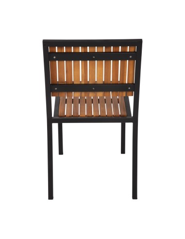 Chaises acier et acacia Bolero - lot de 4