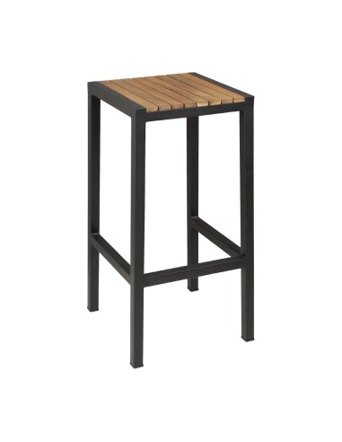 Tabourets de bar en acier et acacia Bolero - lot de 2