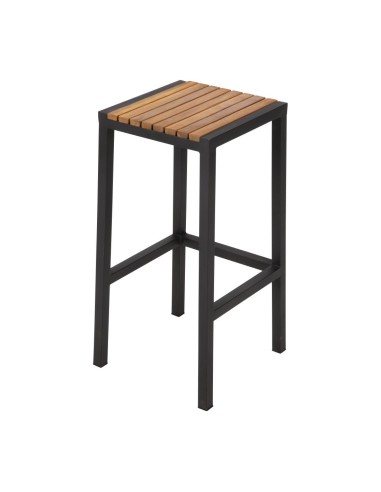 Tabourets de bar en acier et acacia Bolero - lot de 2