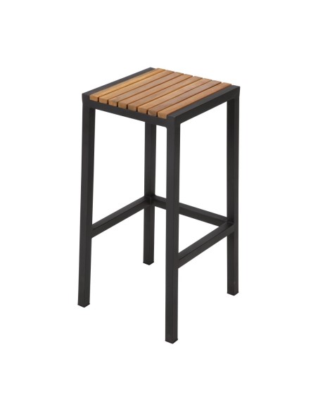 Tabourets de bar en acier et acacia Bolero - lot de 2