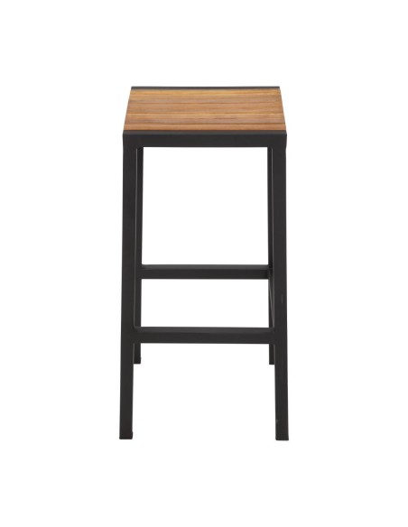 Tabourets de bar en acier et acacia Bolero - lot de 2