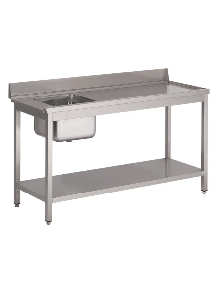 Table d'entrée lave-vaisselle inox Gastro M 880x1400x700 mm