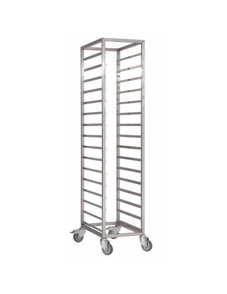 Chariot à glissières inox Gastro M GN 2/1 - 18 niveaux