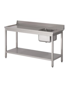 Table d'entrée lave-vaisselle inox Gastro M 850x1400x700 mm