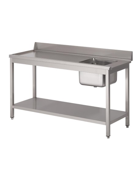 Table d'entrée lave-vaisselle inox Gastro M 850x1400x700 mm