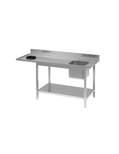 Table d'entrée lave-vaisselle inox Gastro M 1000x700 mm