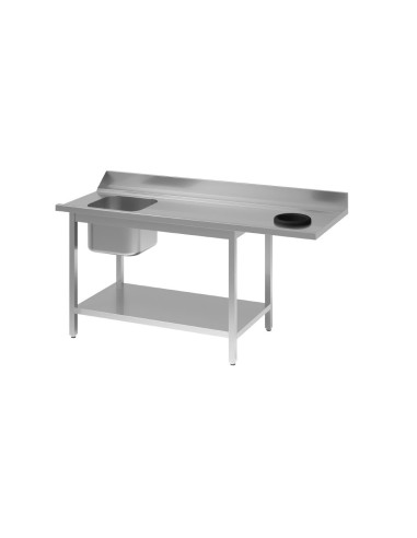 Table d'entrée lave-vaisselle inox Gastro M 850x1400x700 mm