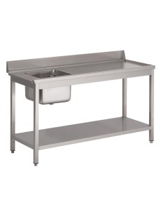 Table d'entrée lave-vaisselle inox Gastro M 850x1000x700 mm