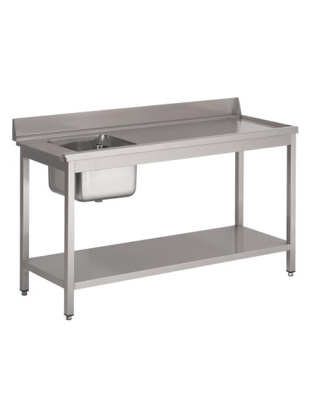 Table d'entrée lave-vaisselle inox Gastro M 850x1000x700 mm