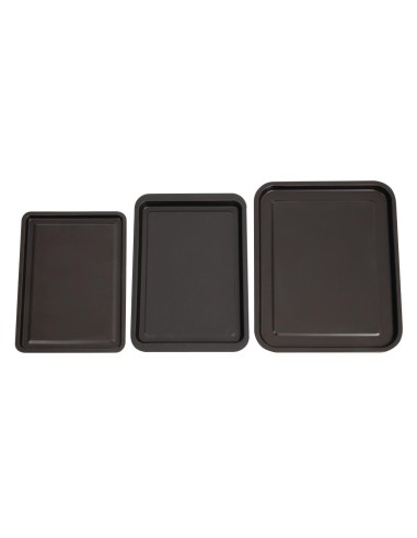 Lot de 3 plaques de cuisson antiadhésives Nisbets Essentials