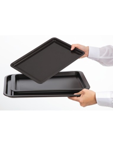 Lot de 3 plaques de cuisson antiadhésives Nisbets Essentials