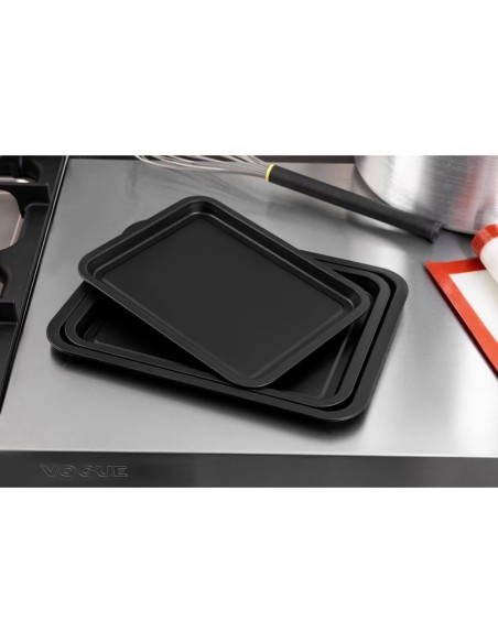 Lot de 3 plaques de cuisson antiadhésives Nisbets Essentials