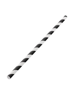 Pailles en papier rayées noires Utopia - Lot de 250