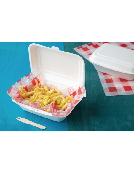 Barquettes à charnière compostables Fiesta 18,2 cm - Lot 250