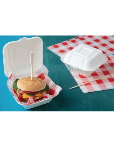 Boîtes à hamburger compostables Fiesta 152mm - Lot 500