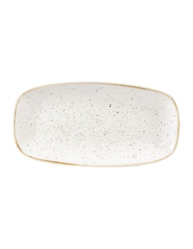 Assiettes oblongues Churchill Stonecast Barley White 153x298 mm - Lot de 12