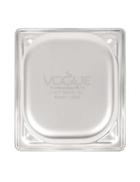 Bac inox Vogue GN 1/6 150mm - 2,2L
