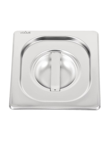 Couvercle inox Vogue GN 1/6 - 18/10, poignée, lave-vaisselle