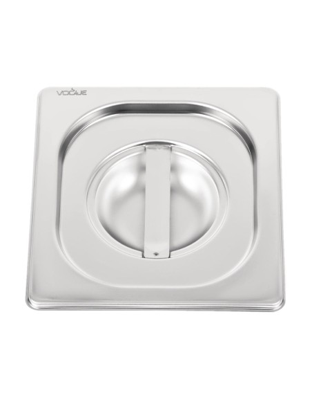 Couvercle inox Vogue GN 1/6 - 18/10, poignée, lave-vaisselle