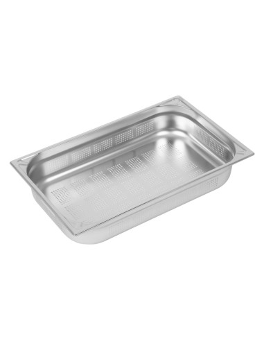 Bac inox perforé GN 1/1 Vogue 100mm - 13,5L