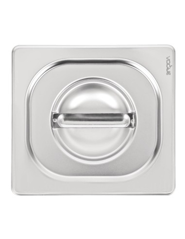 Couvercle inox Vogue GN 1/6 - 18/10, poignée, lave-vaisselle