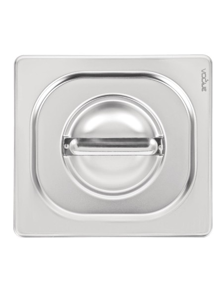 Couvercle inox Vogue GN 1/6 - 18/10, poignée, lave-vaisselle