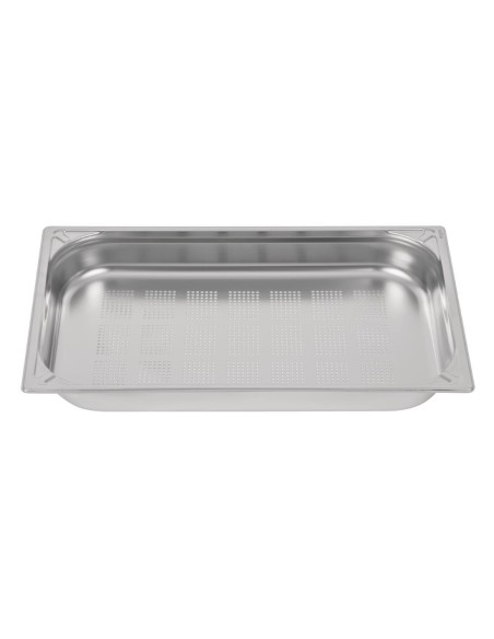 Bac inox 18/10 perforé GN 1/1 Vogue 65mm - 9L