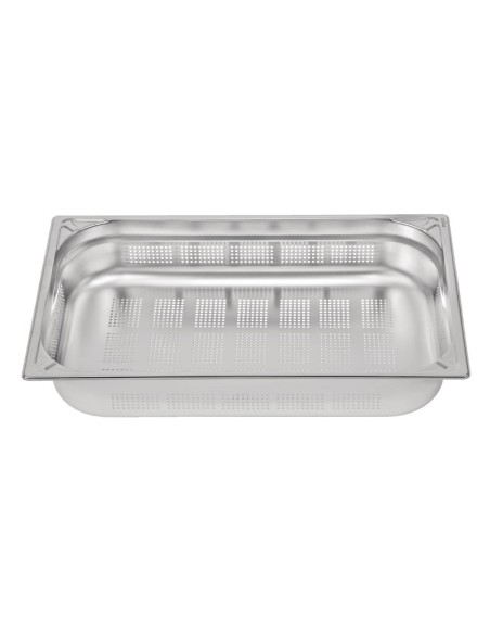 Bac inox perforé GN 1/1 Vogue 100mm - 13,5L