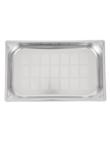 Bac inox 18/10 perforé GN 1/1 Vogue 65mm - 9L