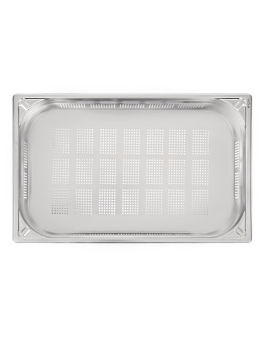 Bac inox perforé GN 1/1 Vogue 100mm - 13,5L