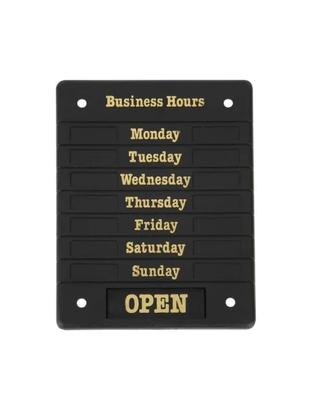 Panneau horaires d'ouverture