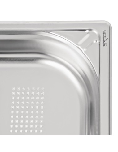 Bac inox 18/10 perforé GN 1/1 Vogue 65mm - 9L