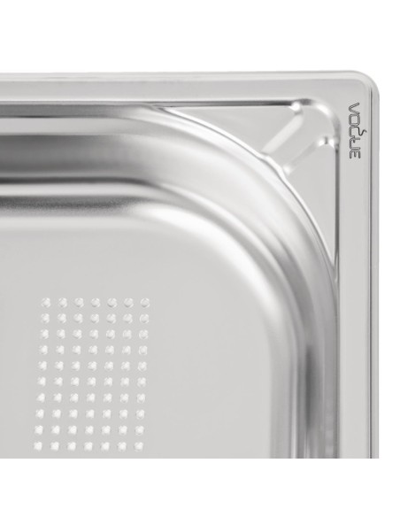 Bac inox 18/10 perforé GN 1/1 Vogue 65mm - 9L