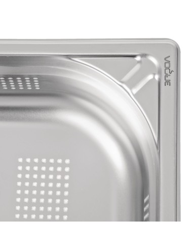 Bac inox perforé GN 1/1 Vogue 100mm - 13,5L
