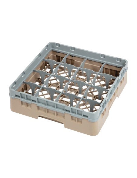 Casier à verres 16 compartiments Cambro beige - 92 mm