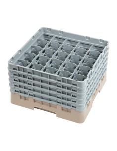 Casier à verres 25 compartiments Cambro beige - 257 mm