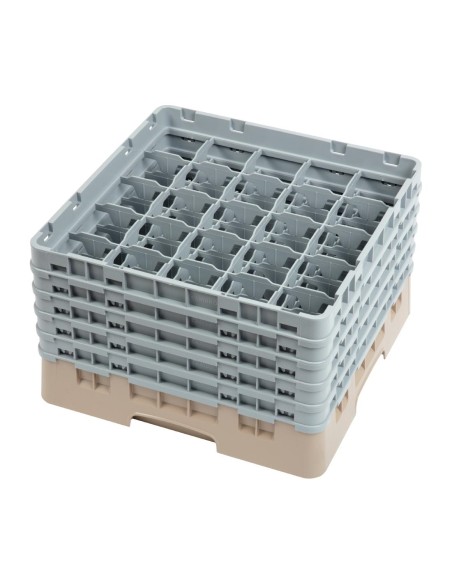 Casier à verres 25 compartiments Cambro beige - 257 mm