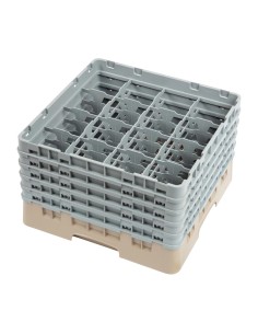 Casier à verres 16 compartiments Cambro beige - 257 mm