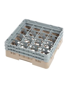 Casier à verres 16 compartiments Cambro beige 133mm