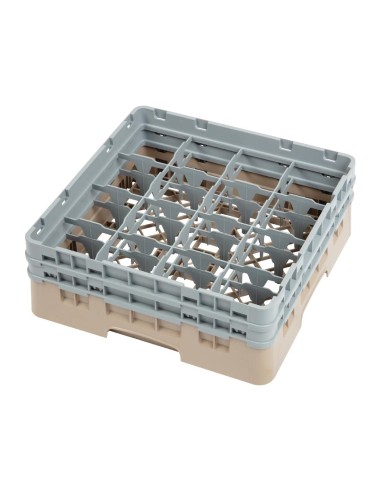 Casier à verres 16 compartiments Cambro beige 133mm
