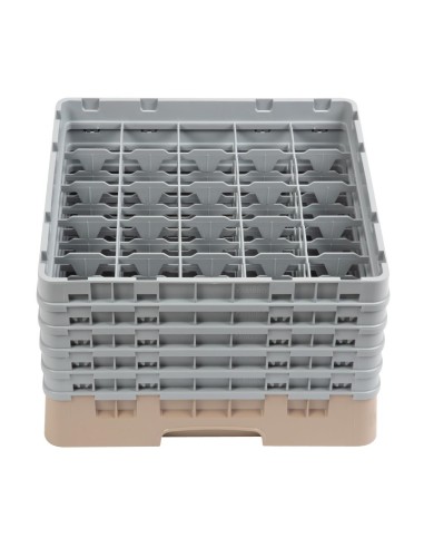 Casier à verres 25 compartiments Cambro beige - 257 mm