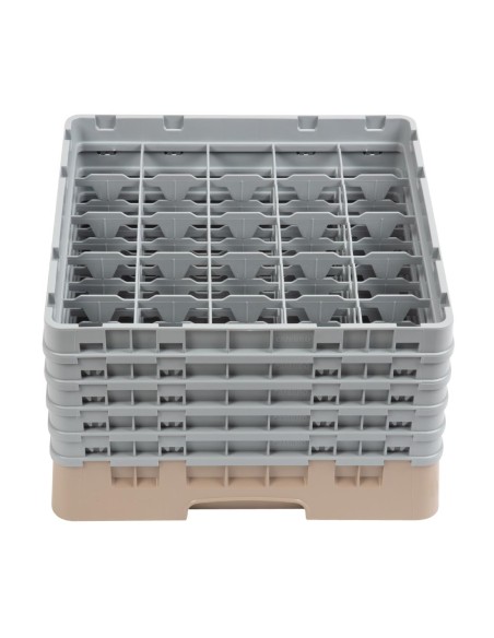 Casier à verres 25 compartiments Cambro beige - 257 mm