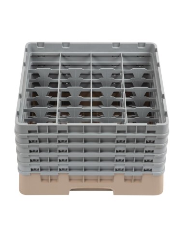 Casier à verres 16 compartiments Cambro beige - 257 mm
