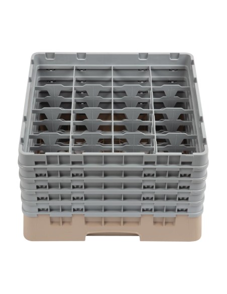 Casier à verres 16 compartiments Cambro beige - 257 mm