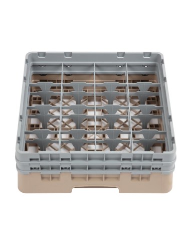 Casier à verres 16 compartiments Cambro beige 133mm
