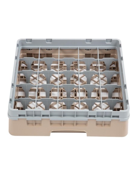 Casier à verres 25 compartiments Cambro 92 mm - Beige